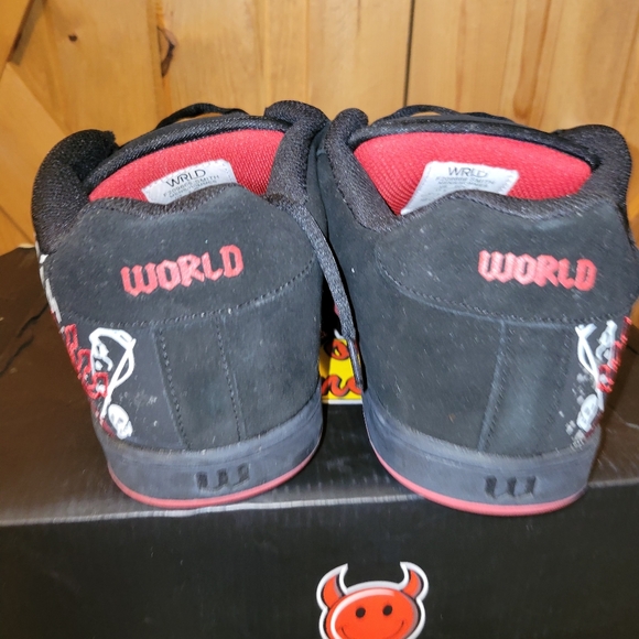 World Industries Skate Shoes Mens 11.5 Bones Skull Y2K Black F209666 Smith * - Picture 5 of 11